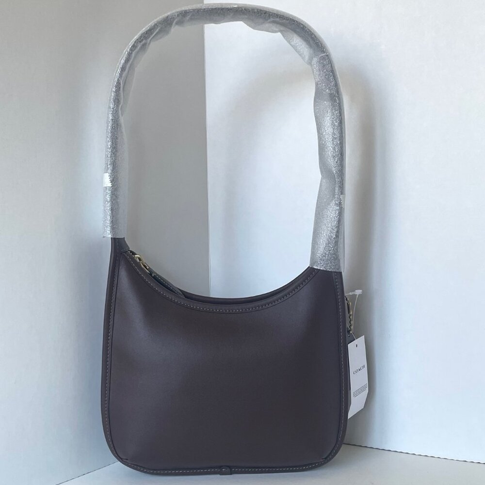 Coach Curve Zip Bag Maple Brown Glovetanned Leather Hobo Shoulder CAF11